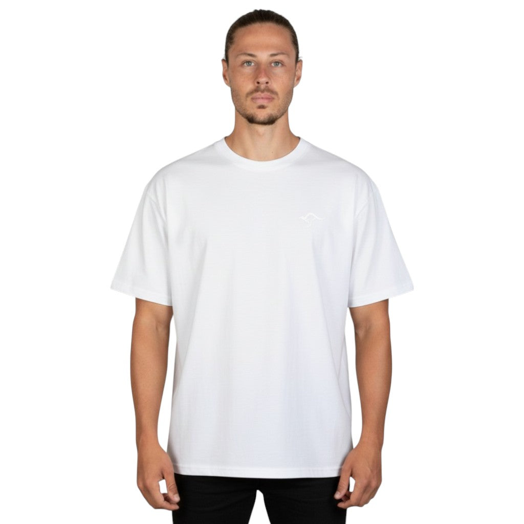 Playera Oversize Bordada Marfil E0105