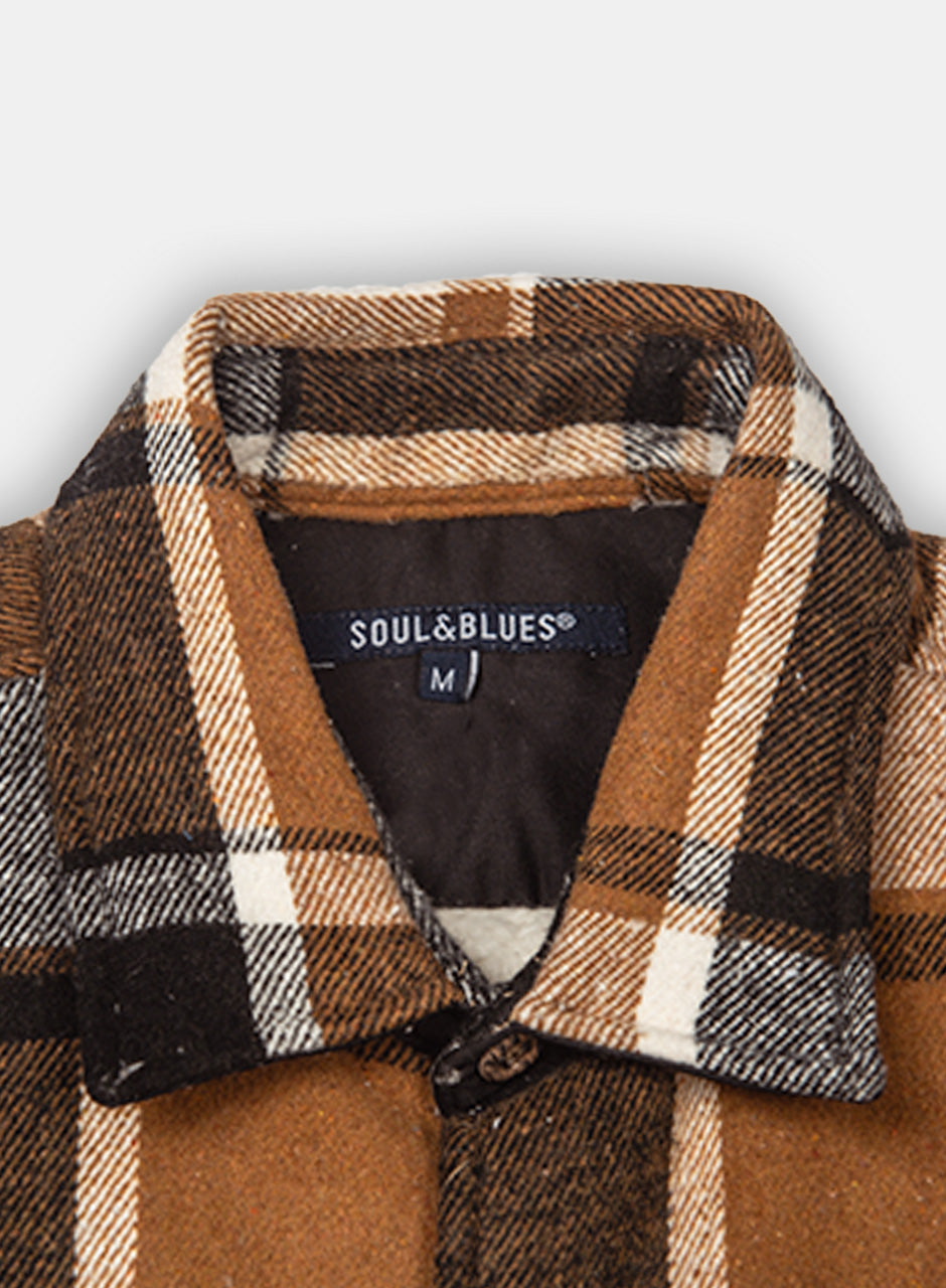 Sobrecamisa Cuadros Cafe K0005