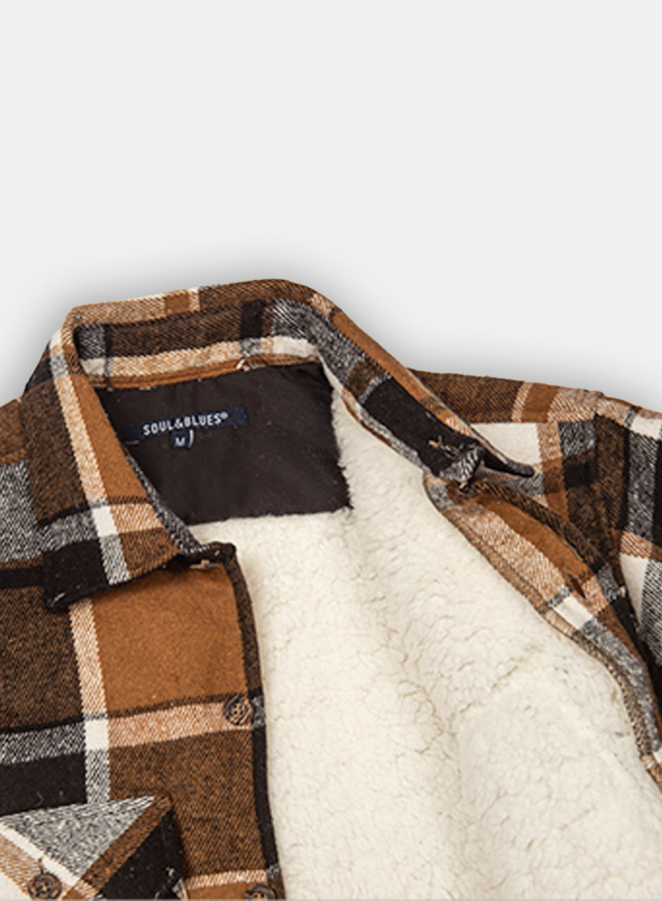 Sobrecamisa Cuadros Cafe K0005