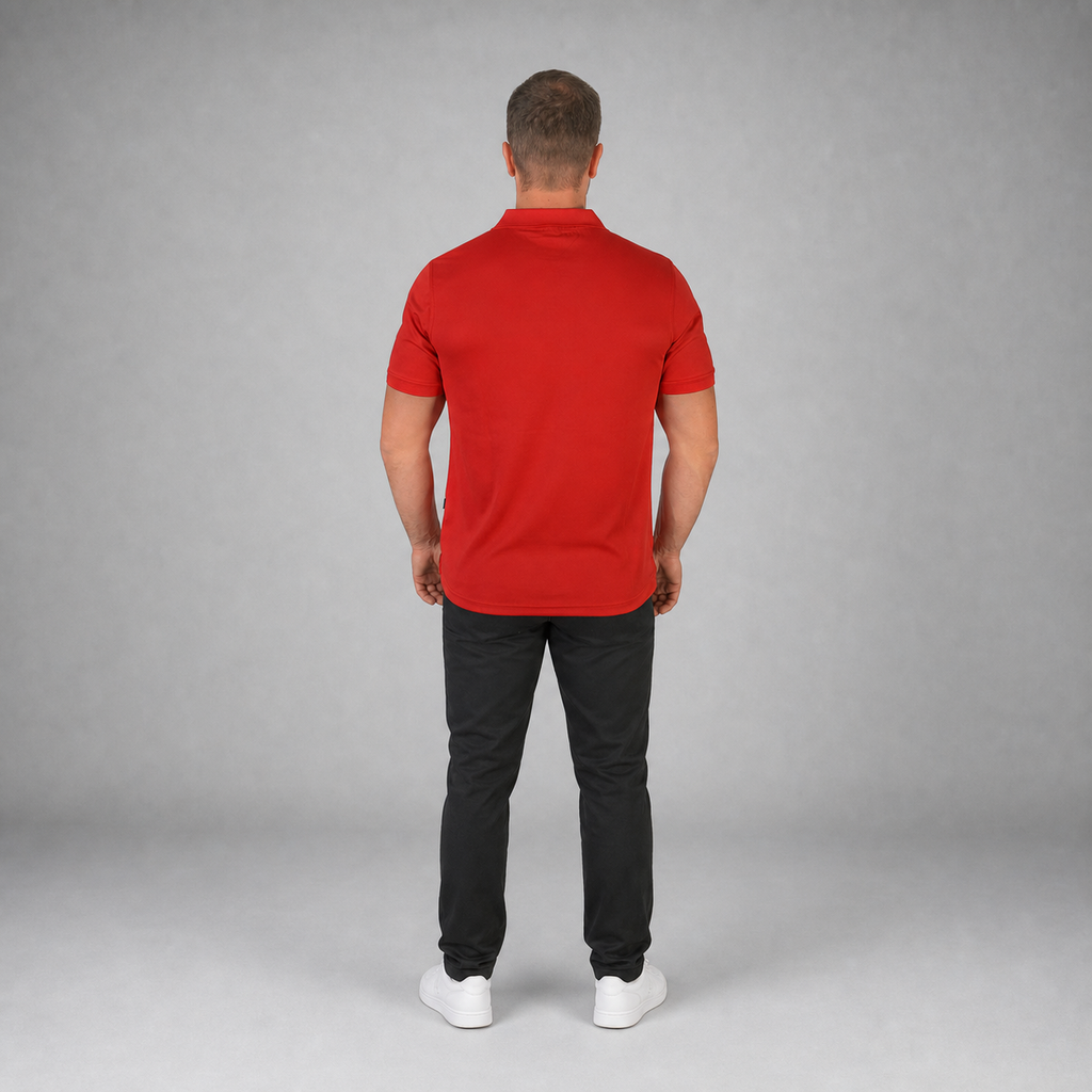 Polo Playera Polo Caballero Dry Fit Rojo A1770
