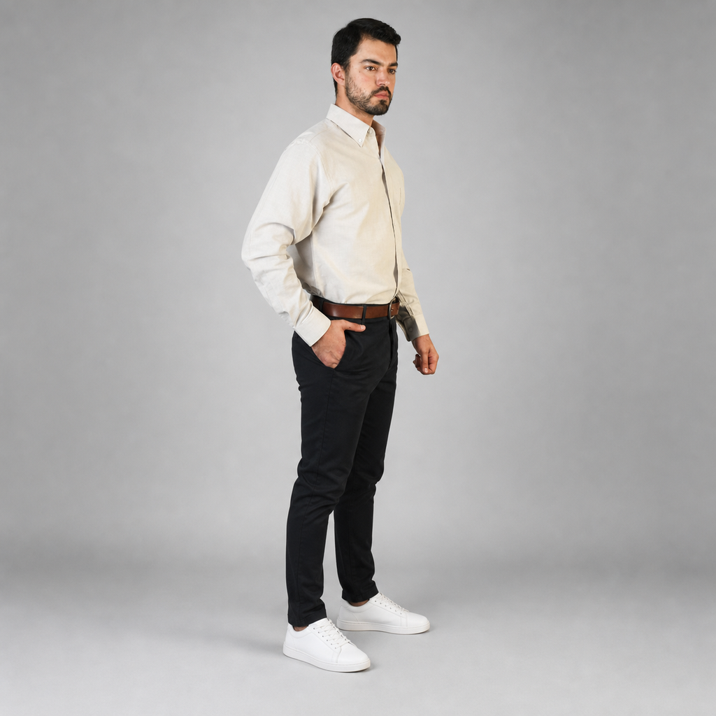 Camisa Oxford Ingles Beige A0205