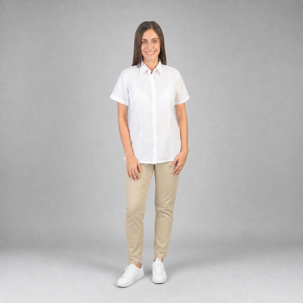 Blusa Lino Cancun Blanco B0160