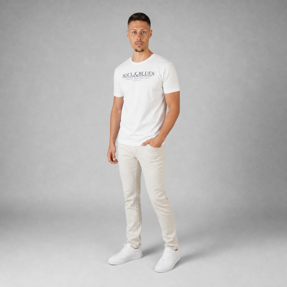 Playera SoulAndBlues Blanco E0083