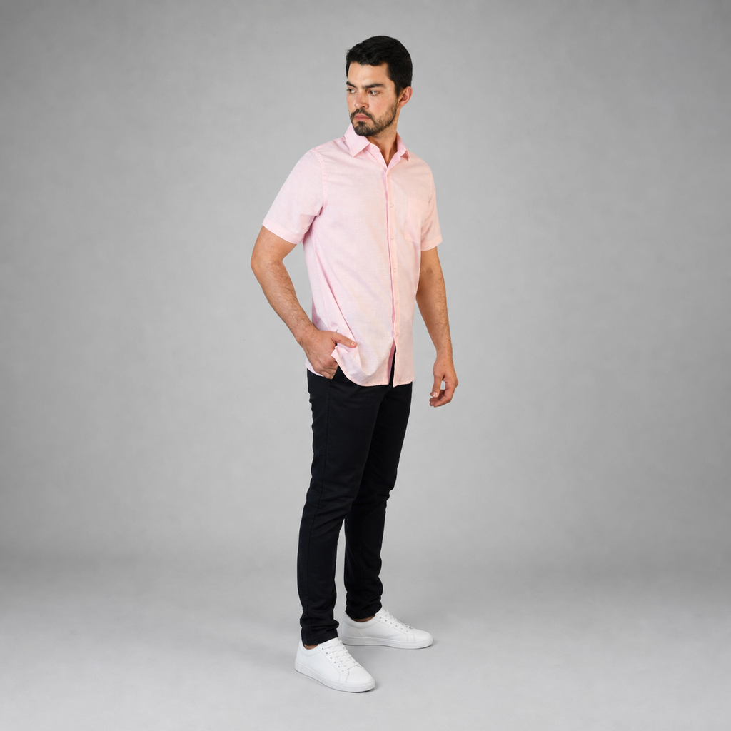 Camisa Lino Cancun Coral A0160