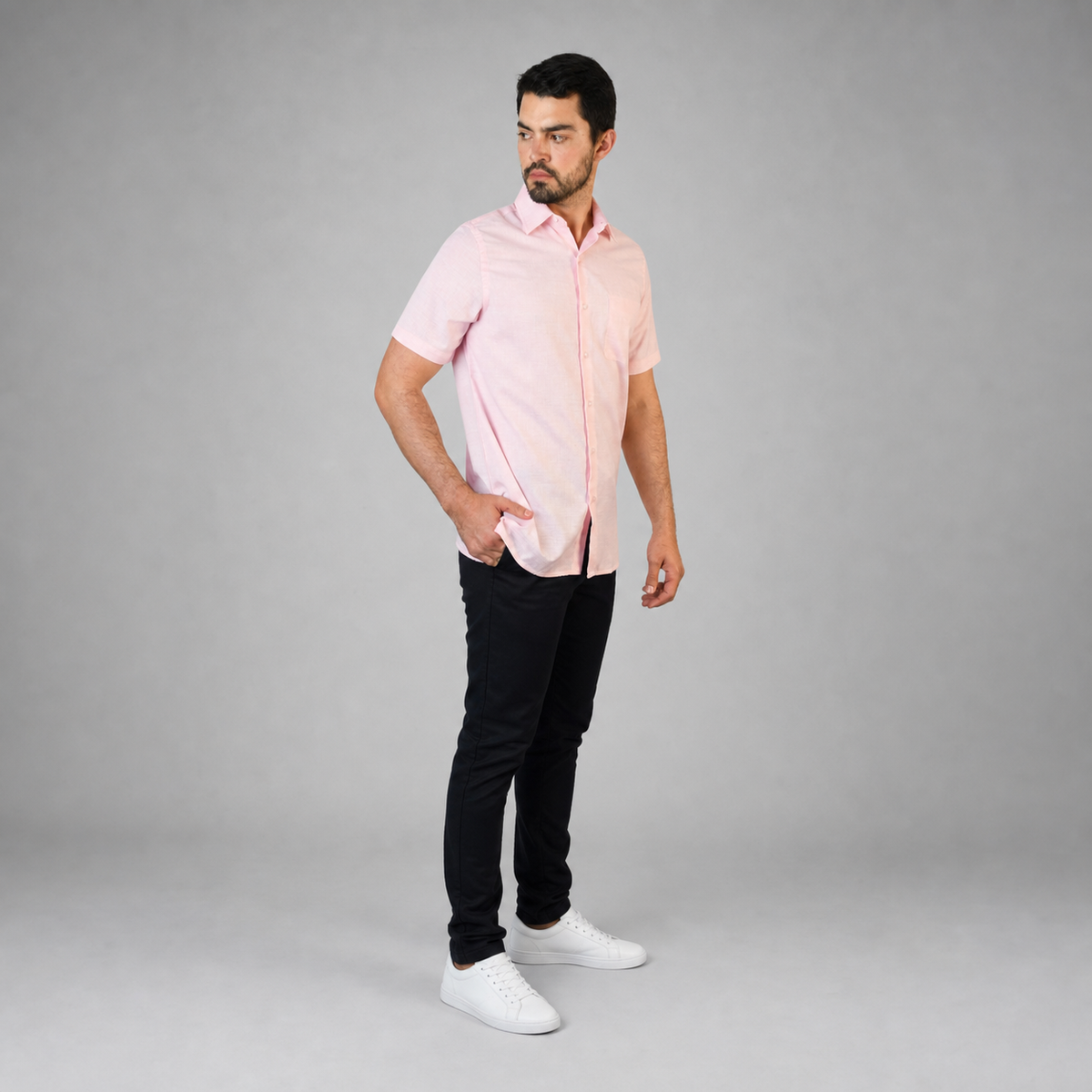 Camisa Lino Cancun Coral A0160
