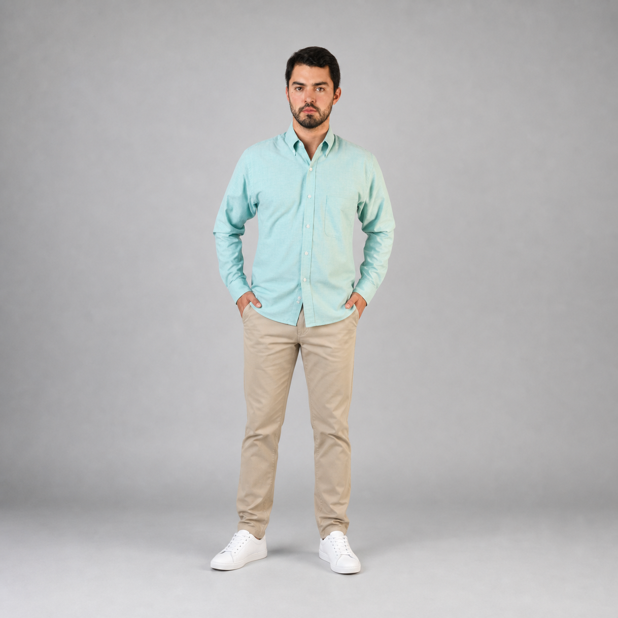 Camisa Oxford Ingles Verde A0205