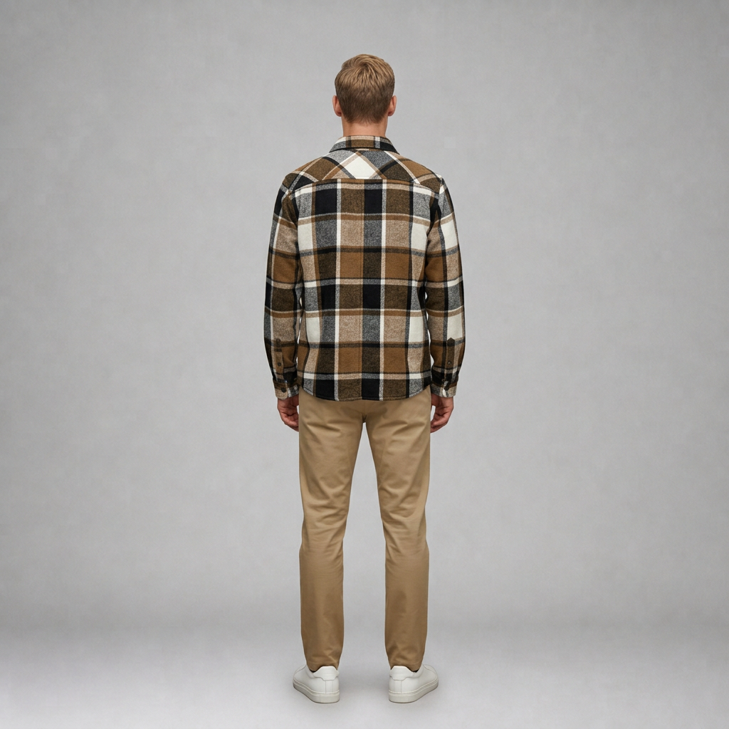 Sobrecamisa Cuadros Cafe K0005