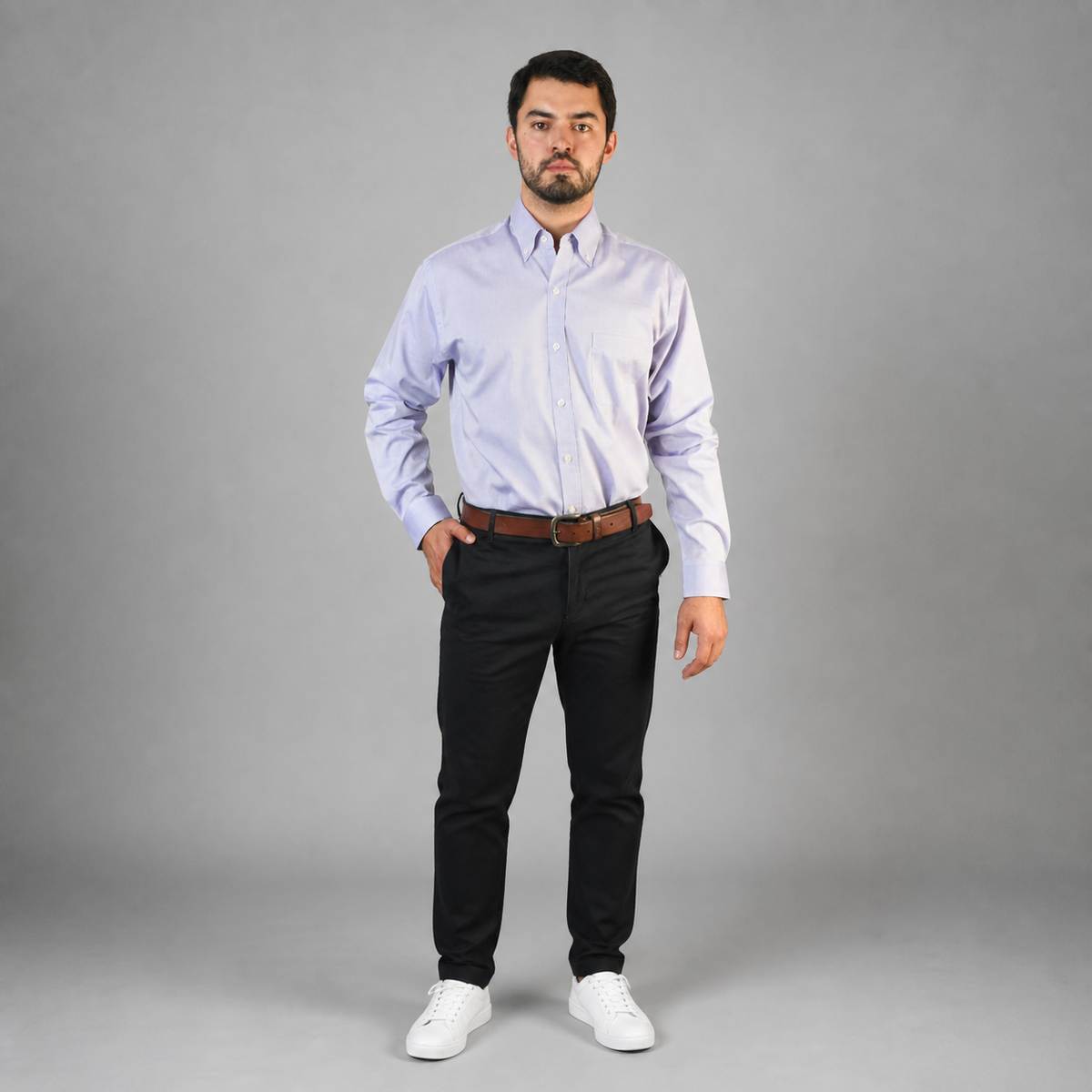 Camisa Oxford Pin Point Lila A0065