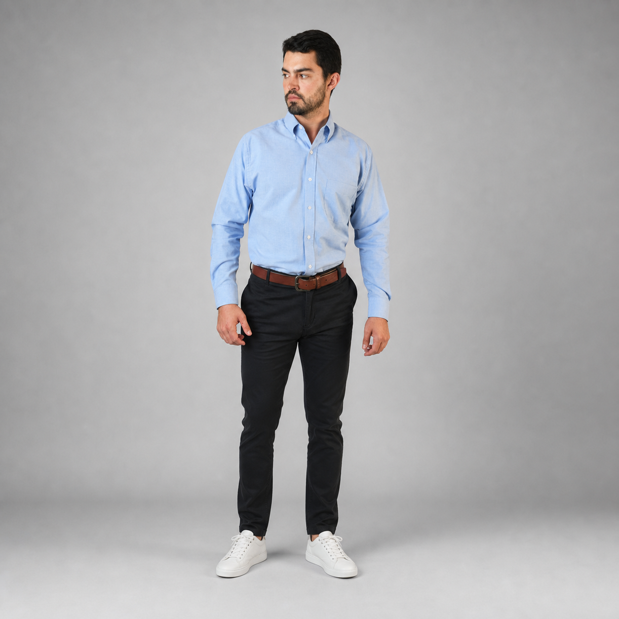 Camisa Oxford Ingles Marino A0205
