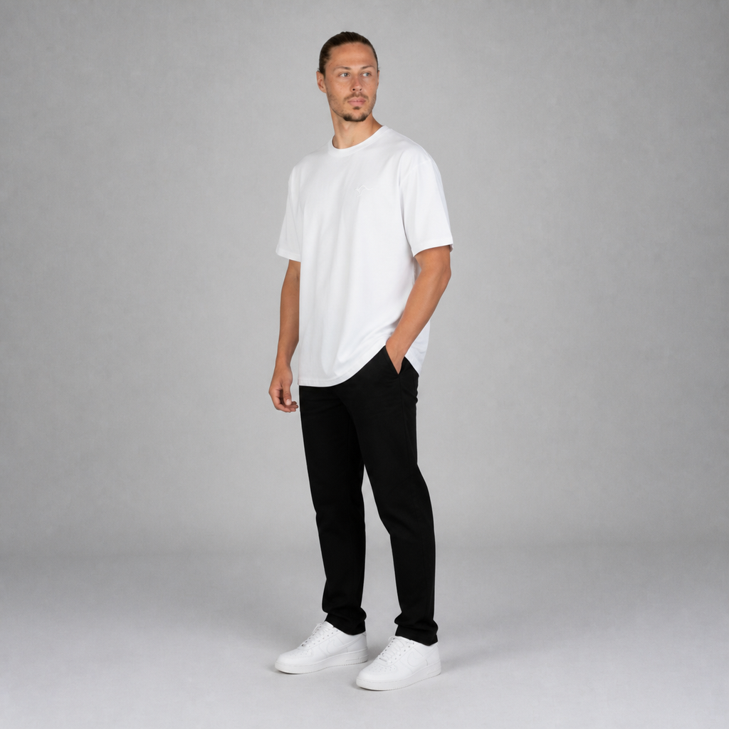 Playera Oversize Bordada Marfil E0105