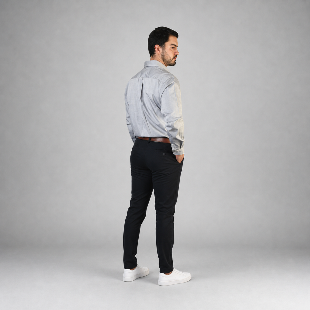 Camisa Oxford Pin Point Negro A0065