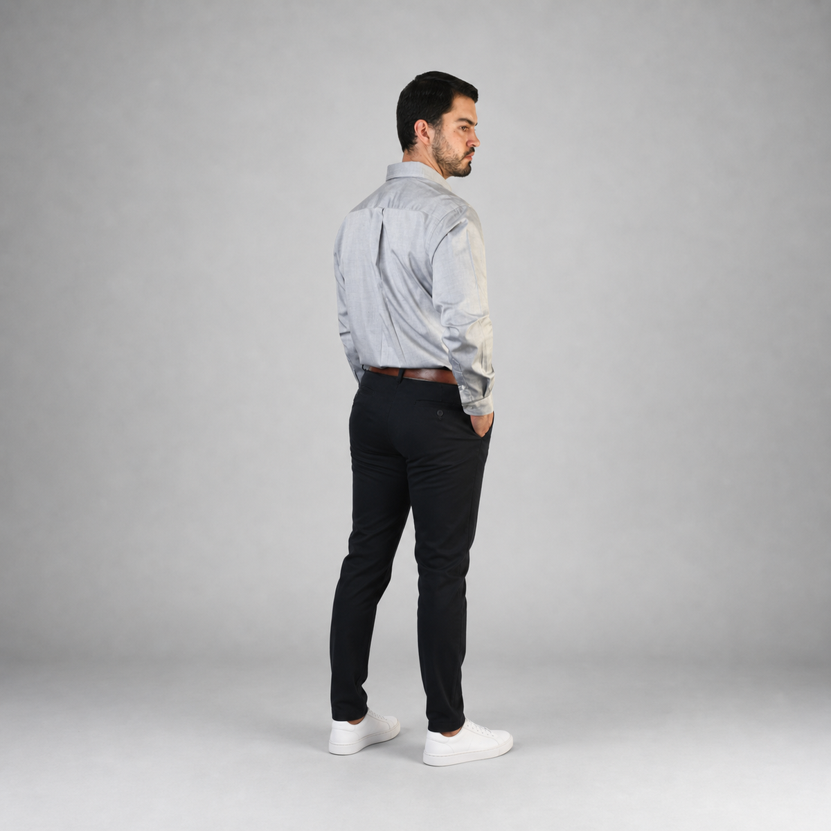 Camisa Oxford Pin Point Negro A0065