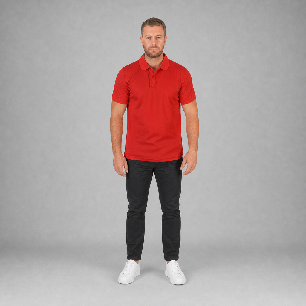 Polo Playera Polo Caballero Dry Fit Rojo A1770