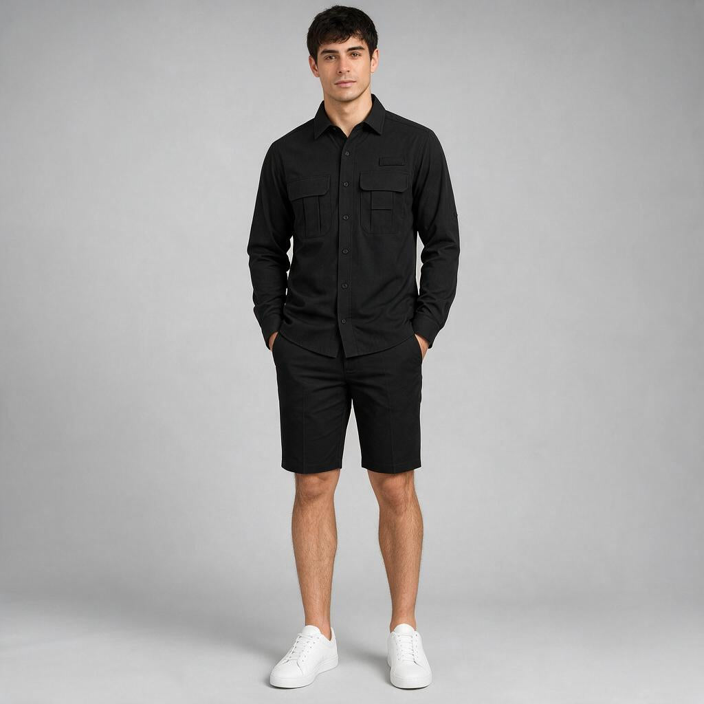 Bermuda Gabardina Negro A0650