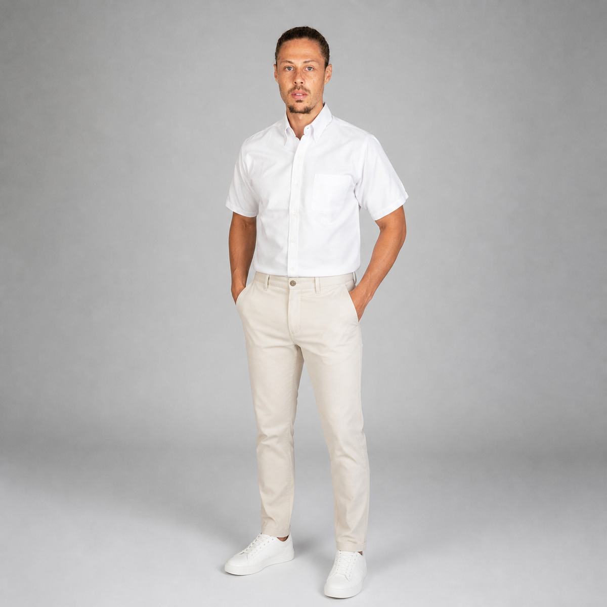 Camisa Oxford Italiano Blanco A0070