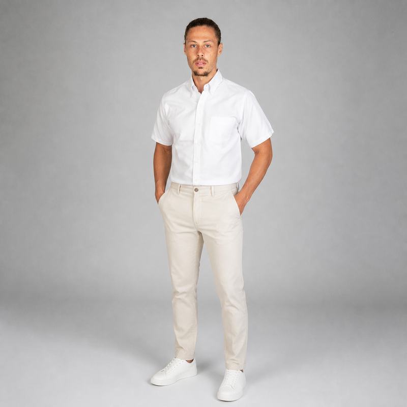 Camisa Oxford Italiano Blanco A0070