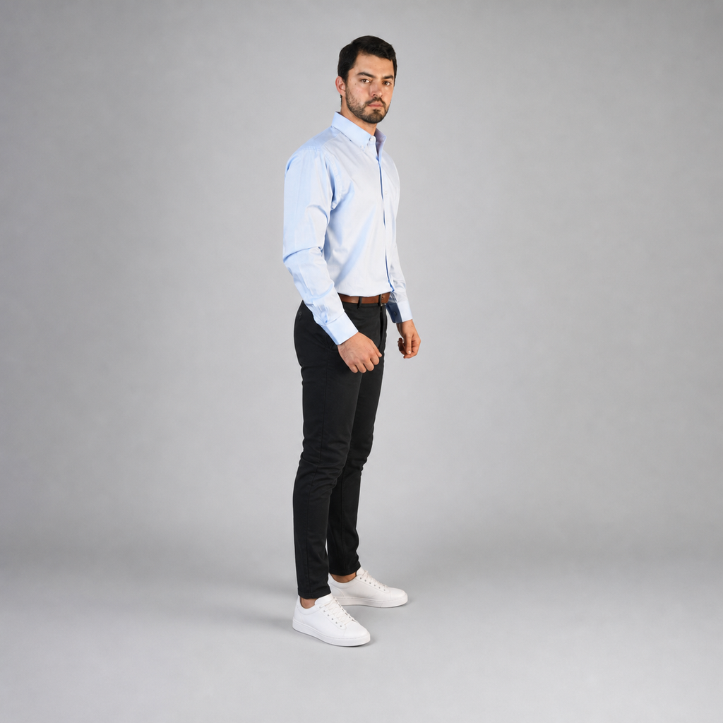 Camisa Oxford Pin Point Cielo A0065