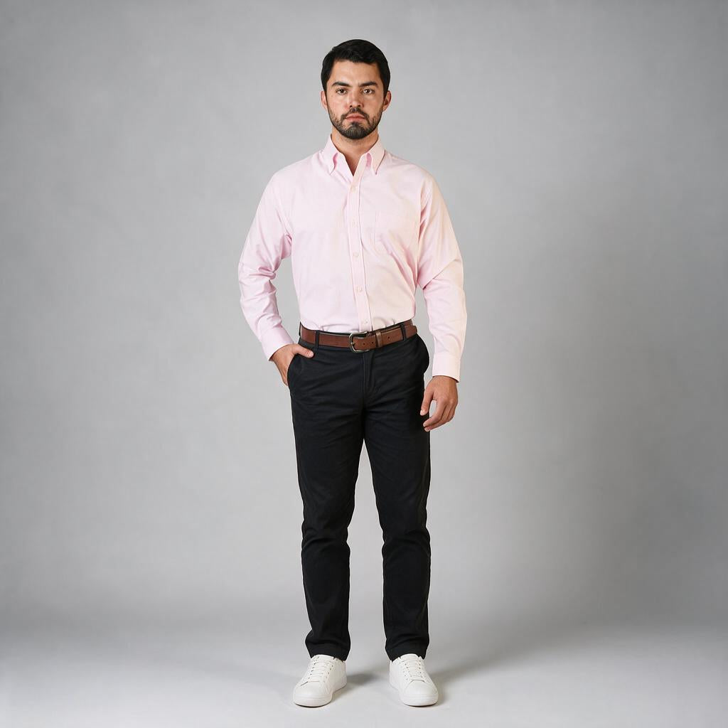 Camisa Oxford Ingles Rosa A0205