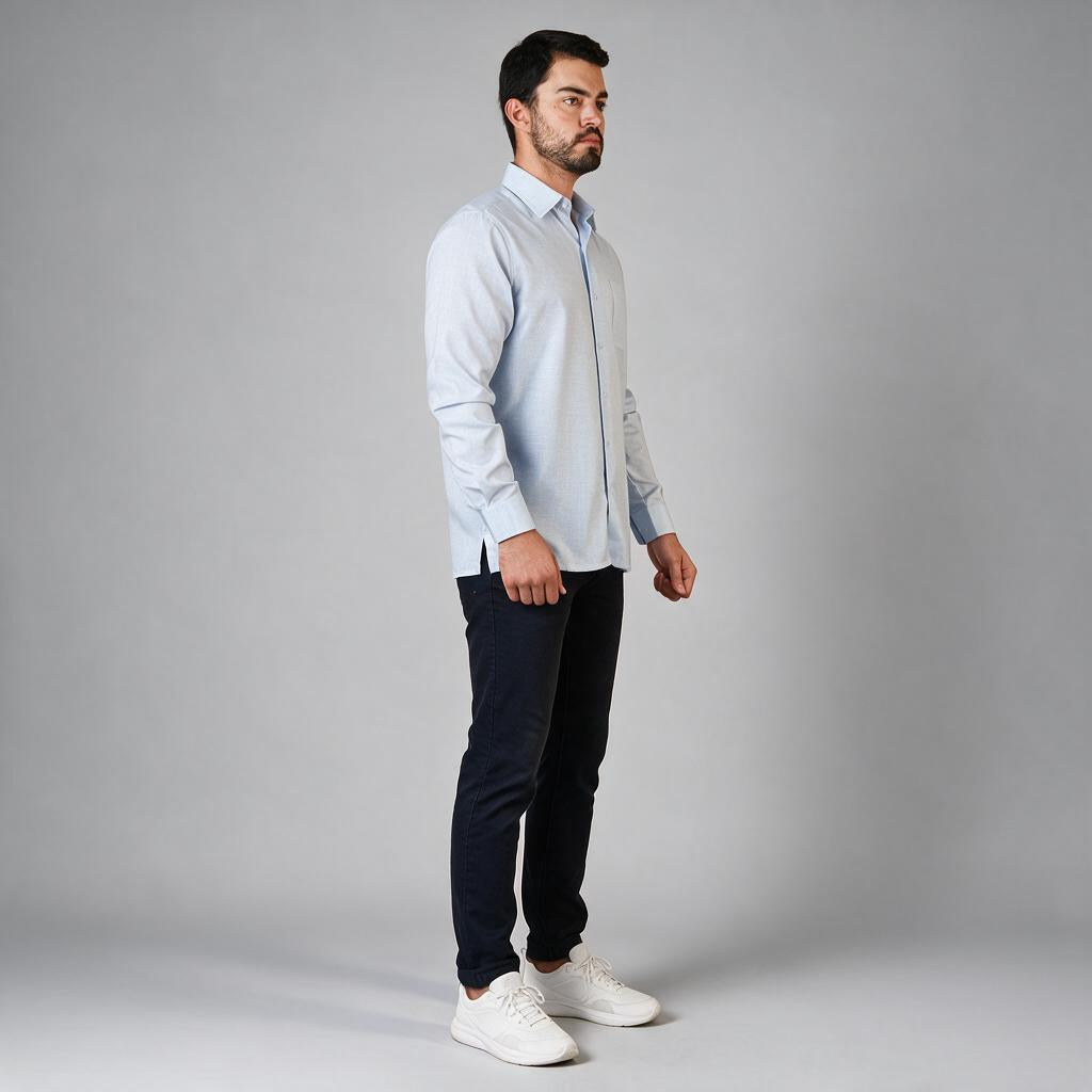 Camisa Lino Cancun Cielo A0165