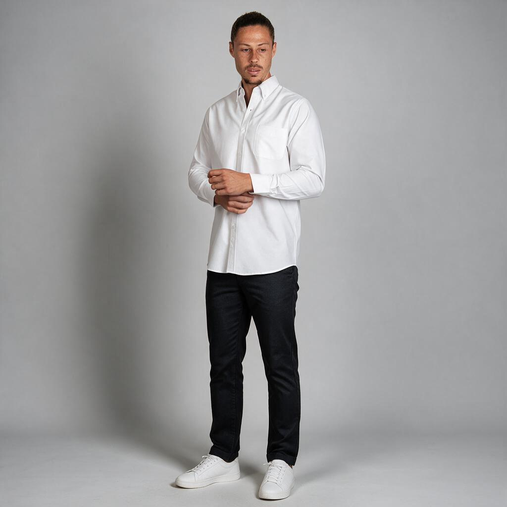 Camisa Oxford Italiano Blanco A0075