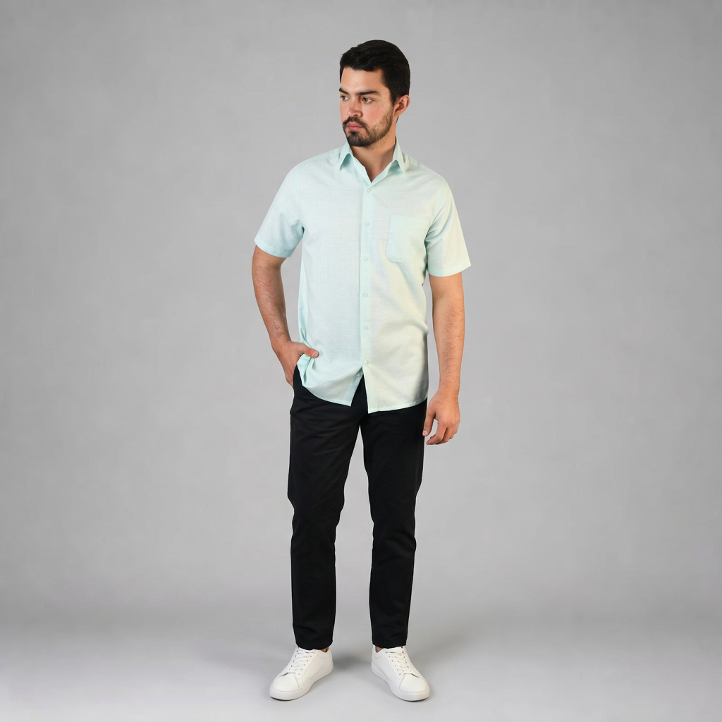 Camisa Lino Cancun Turquesa A0160