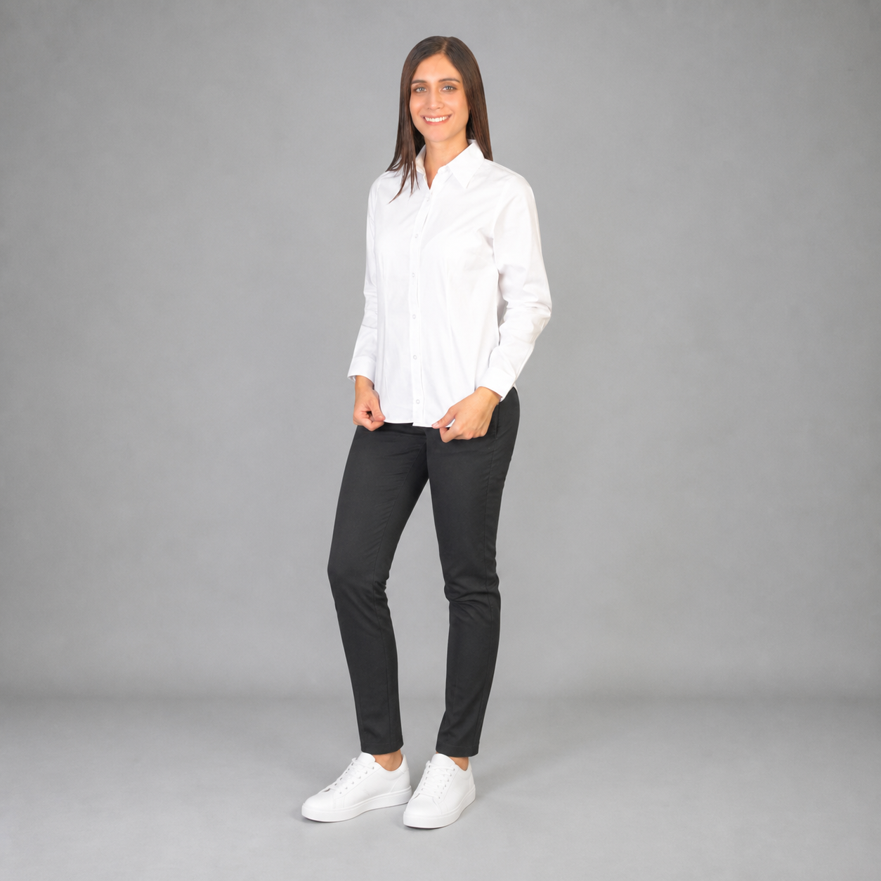 Blusa Oxford Italiano Blanco B0075