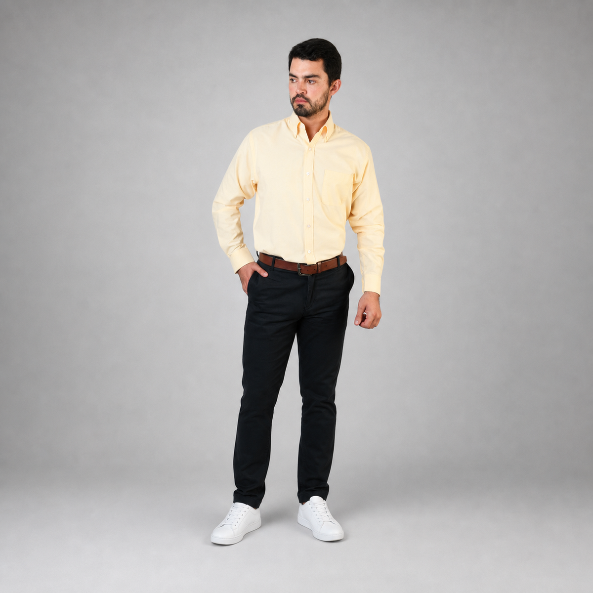 Camisa Oxford Ingles Amarillo A0205