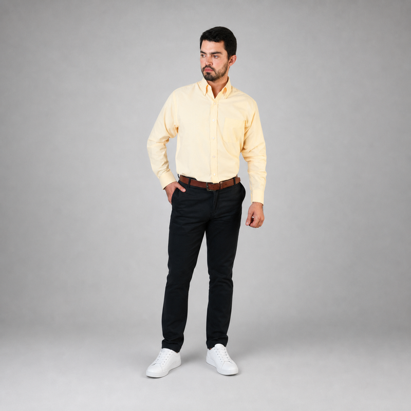Camisa Oxford Ingles Amarillo A0205
