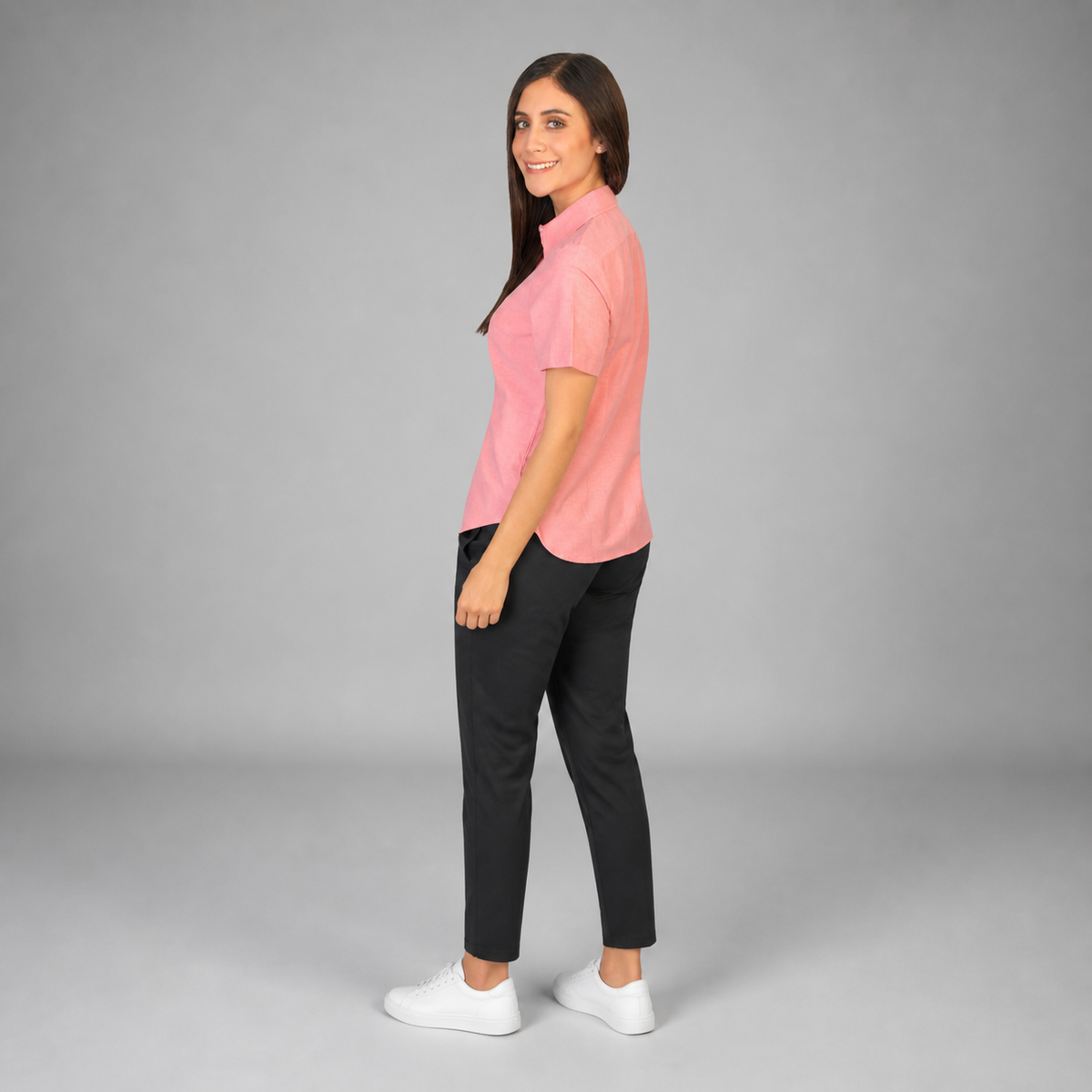 Blusa Oxford Ingles Coral B0200
