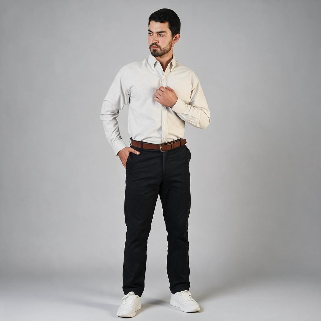 Camisa Oxford Ingles Beige A0205