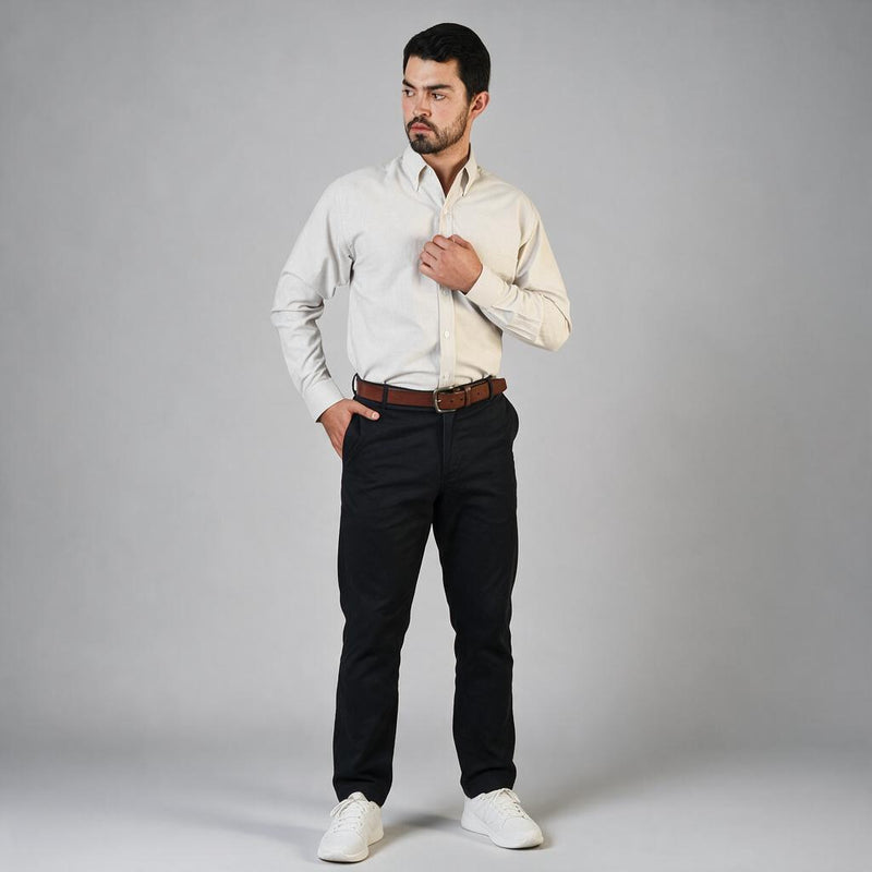 Camisa Oxford Ingles Beige A0205