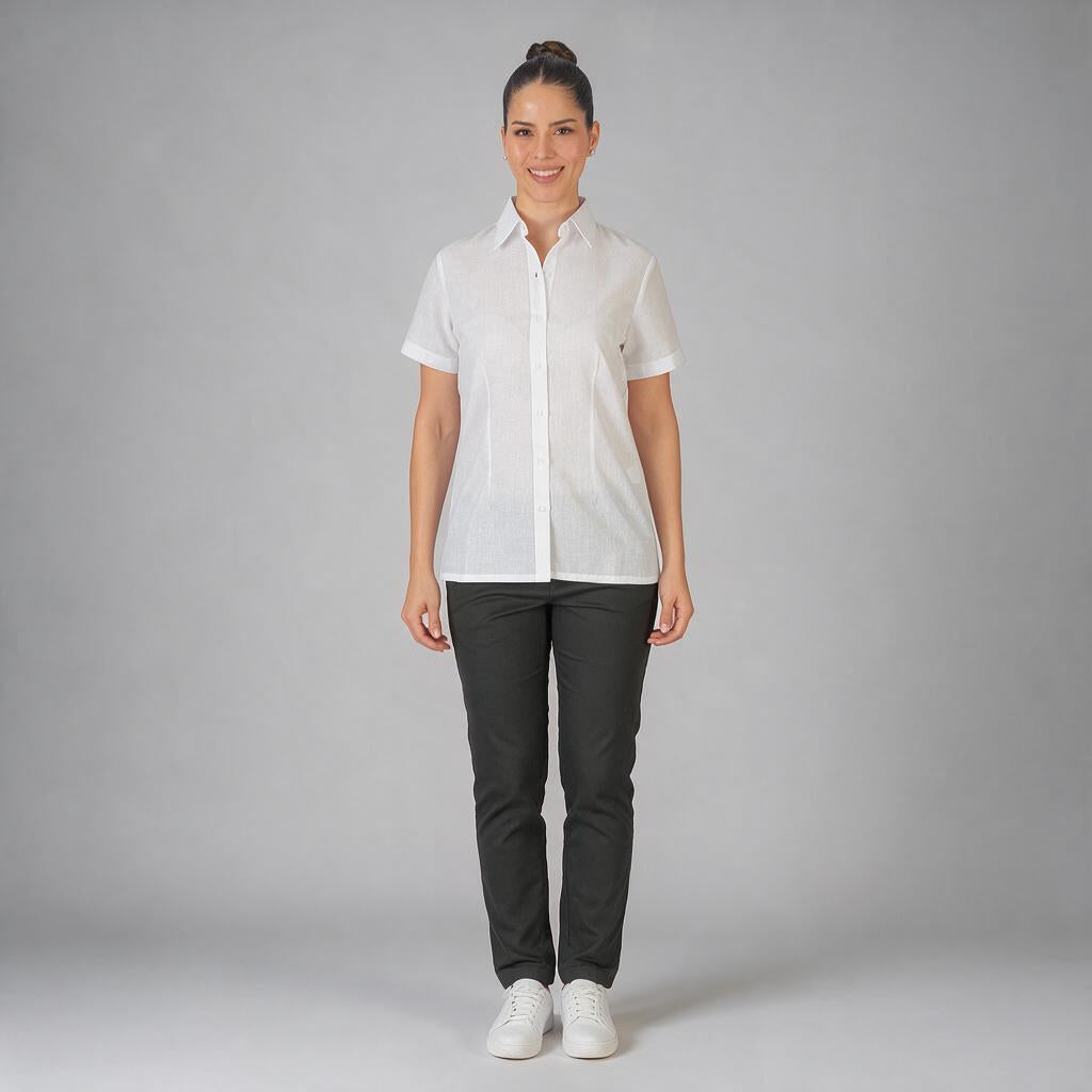 Blusa Lino Uniforme Blanco B0170