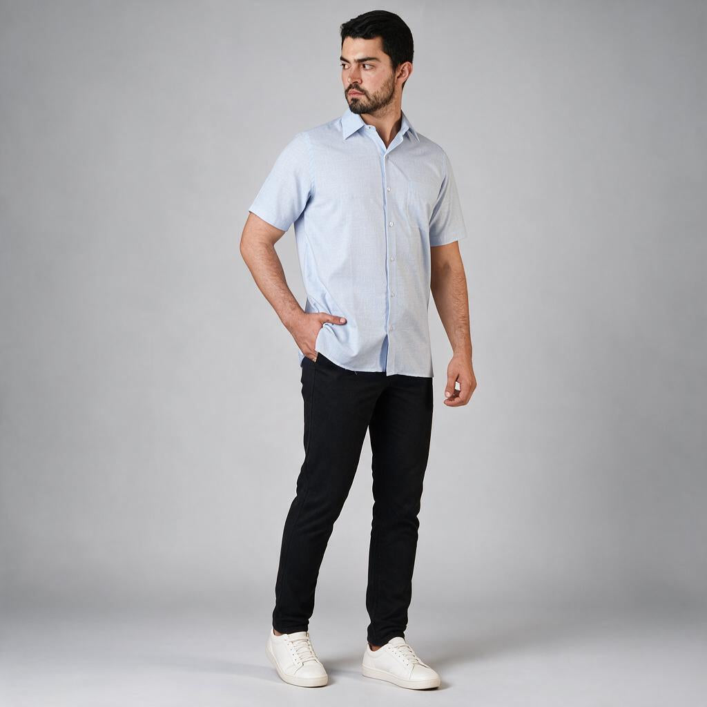 Camisa Lino Cancun Cielo A0160
