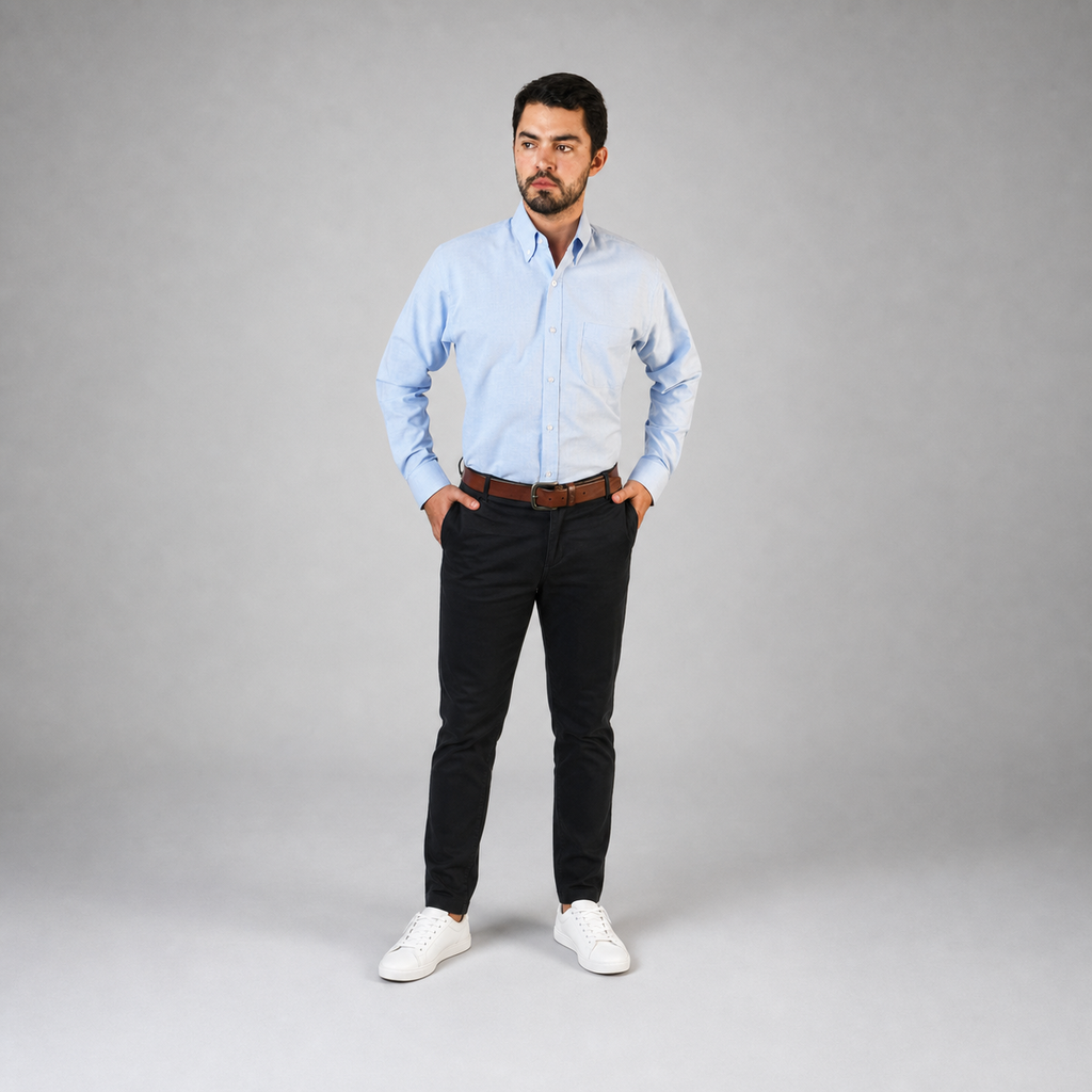 Camisa Oxford Ingles Cielo A0205