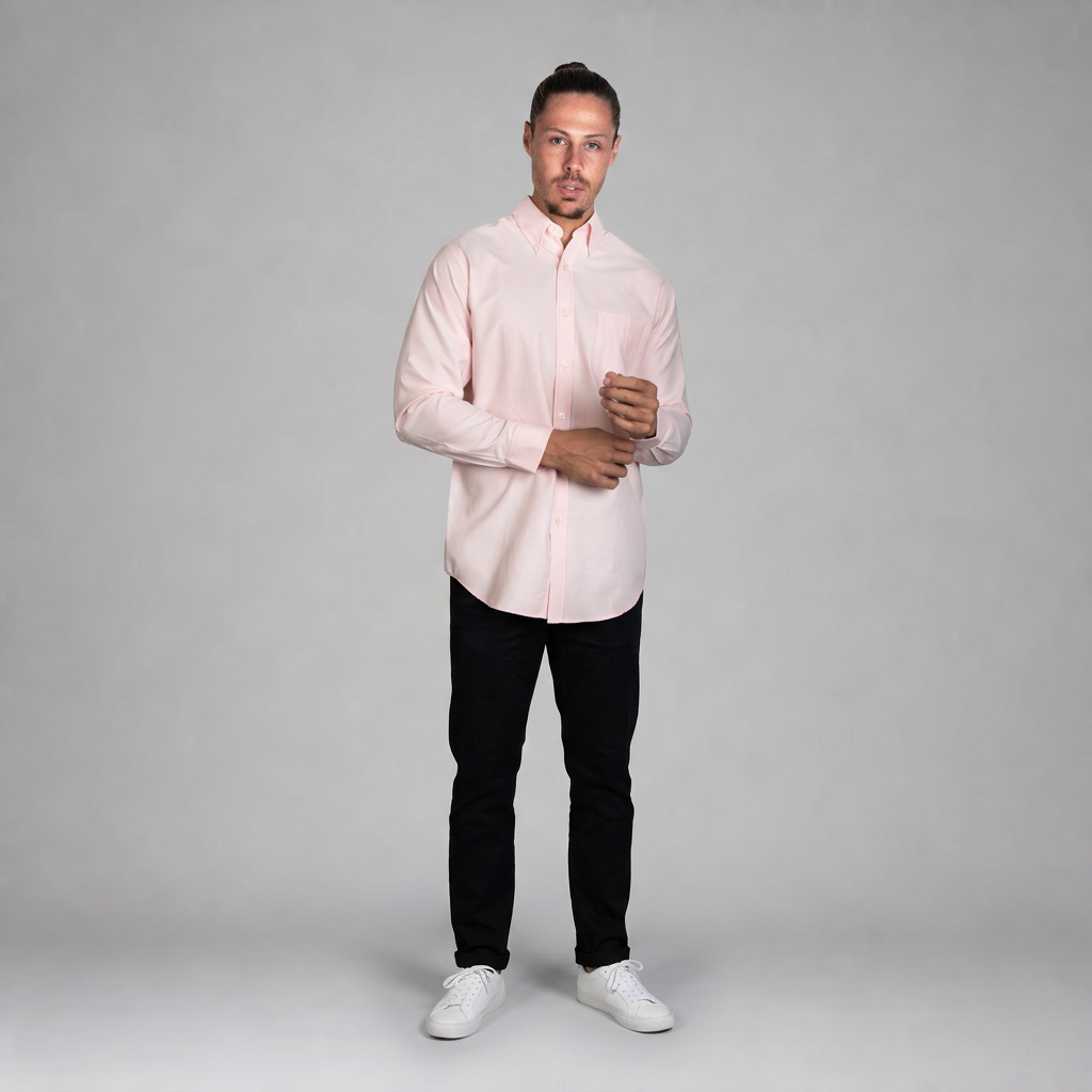 Camisa Oxford Italiano Rosa A0075