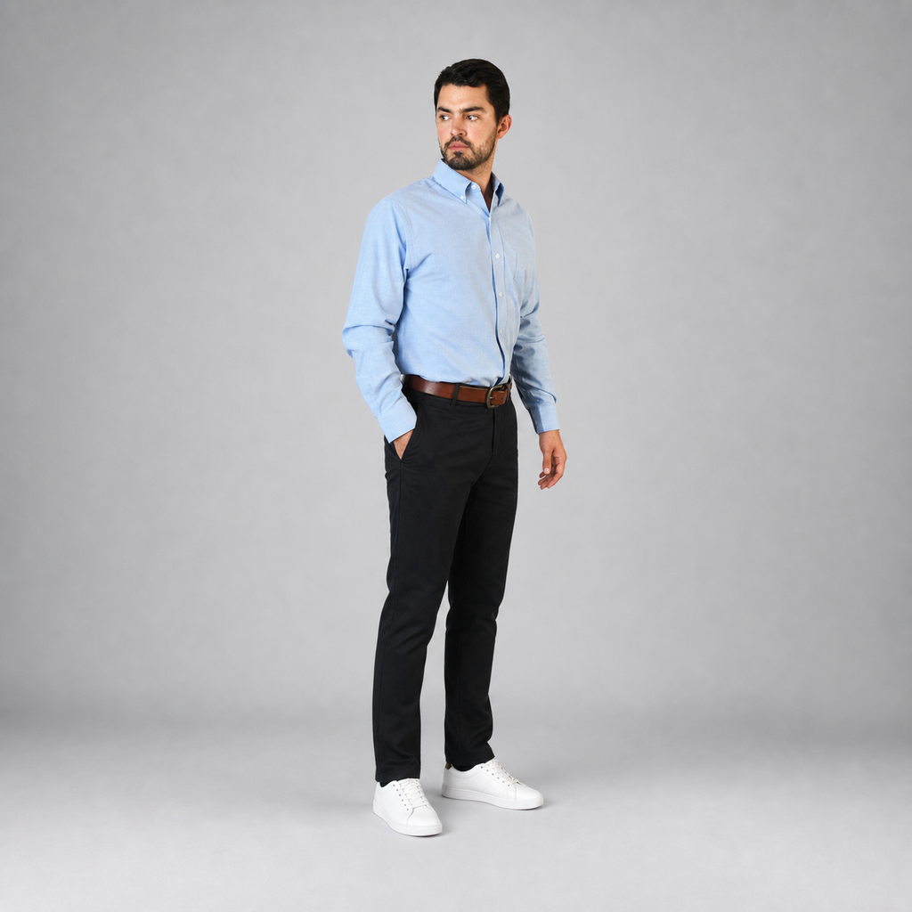 Camisa Oxford Ingles Marino A0205