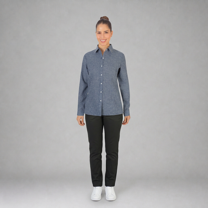 Blusa Lino Uniforme Marino B0175