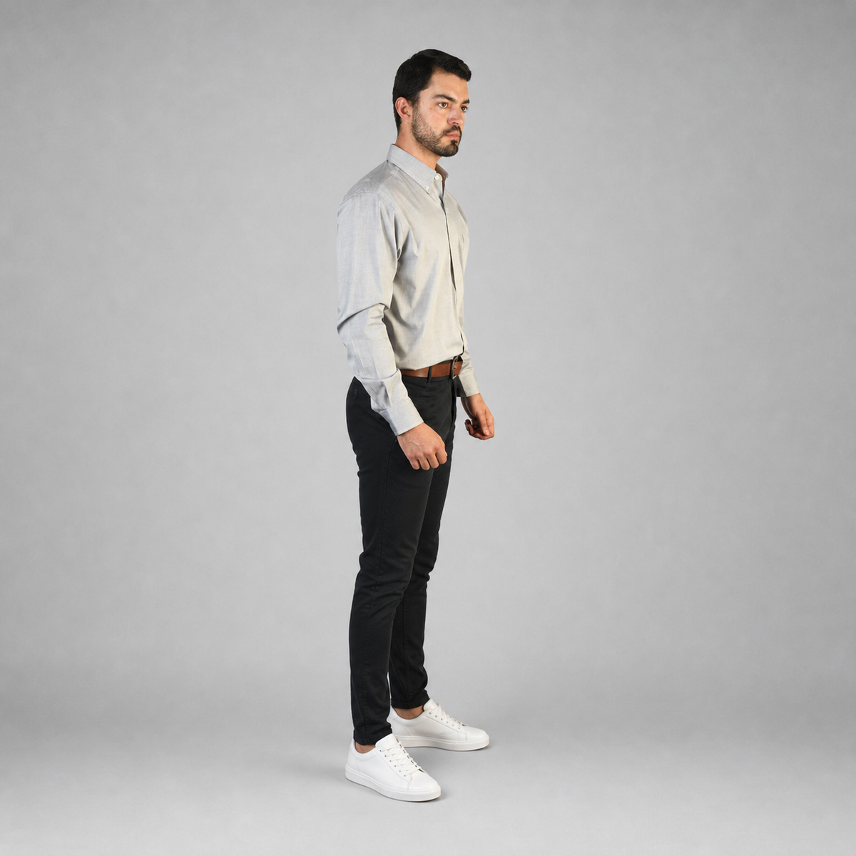Camisa Oxford Pin Point Negro A0065