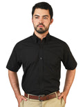 CAMISA MANGA CORTA POPELINA ELITE NEGRO