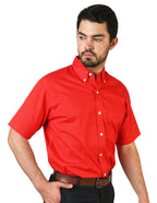 CAMISA MANGA CORTA POPELINA ELITE ROJO
