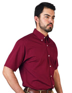 CAMISA MANGA CORTA POPELINA ELITE TINTO
