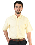 CAMISA OXFORD AMARILLO MANGA CORTA