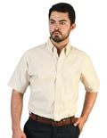 CAMISA OXFORD BEIGE MANGA CORTA