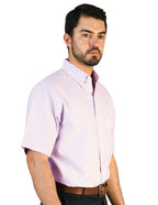 CAMISA OXFORD LILA MANGA CORTA