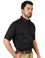 CAMISA FLORENCIA NEGRO MANGA CORTA
