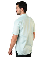 CAMISA LINO CANCUN TURQUESA MANGA CORTA