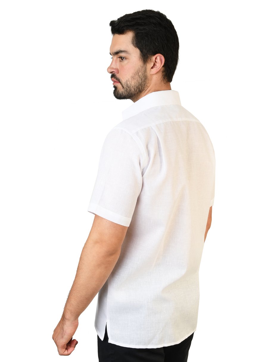 CAMISA MANGA CORTA LINO UNIFORME BLANCO