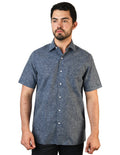 CAMISA MANGA CORTA LINO UNIFORME MARINO