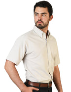 CAMISA MANGA CORTA OXFORD INGLES BEIGE