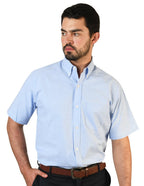 CAMISA MANGA CORTA OXFORD INGLES CIELO